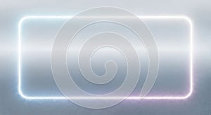 Abstract Neon Rectangle Frame with Gradient Background