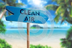 Clean air sign board arrow