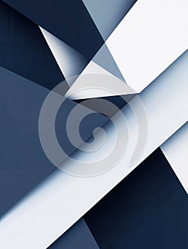 Structured geometric background with shades of navy blue, gray, and white representing stability and modernity for