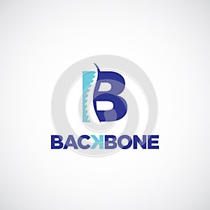 Clean B initial Letter Chiropractic Logo