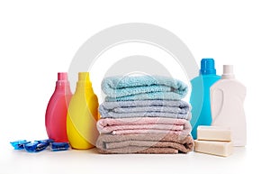 Clean bath towels and laundry detergents
