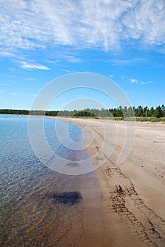 Clean beaches of the Manitoulin Island`s own beach on its inland lakes, ON, Canada. Lake inside an island inside a bigger lake.