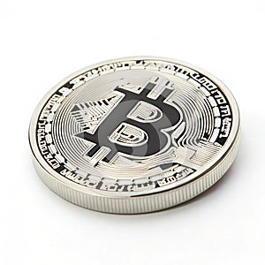 Bitcoin icon isolated on white background photo