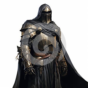 Clean Black Armor Humerus Guard With Helmet In Dungeons And Dragons Artwork