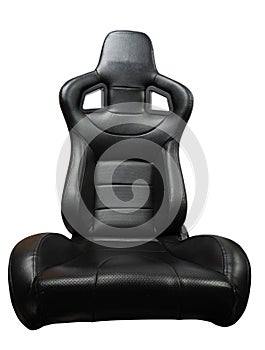Clean black sport leather car seat