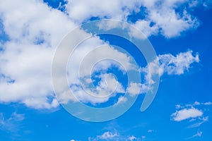 Clean blue limitless sky with clouds