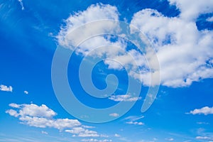 Clean blue limitless sky with clouds photo