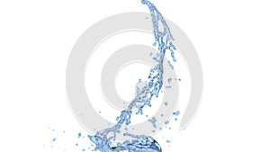 Clean blue water flow and splash