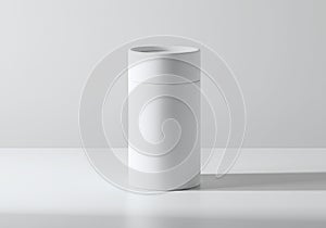 Minimalist White Cylindrical Container Mockup