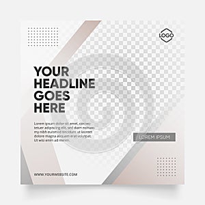 Clean brown color social media post template for digital marketing and sale promo. furniture or fashion advertising. web banner