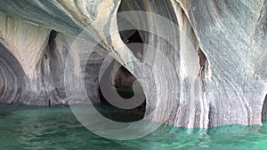 Clean clear water in Cave General Carrera in mountain in Patagonia Argentina.