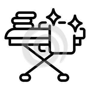 Clean clothes icon outline vector. Iron steam