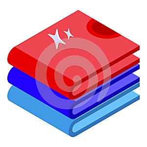 Clean clothes stack icon isometric vector. Towel laundry