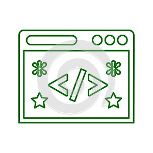 Clean code, code, design line icon. Outline vector
