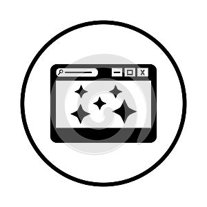 Clean, code, coding, icon. Black vector design.