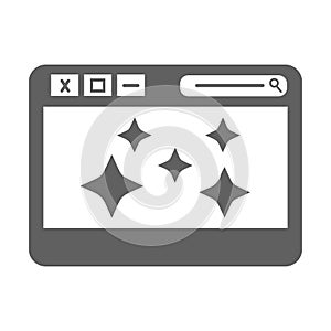 Clean, code, coding, icon. Gray vector design.