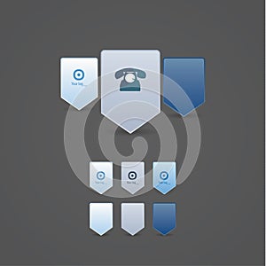 Clean colorfully pointers. Vector pins with space for your icon.