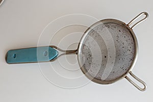 Clean cooking utensils for daily use, empty dishes on a white table background