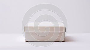 Clean Design: Simple White Box with Sharp Edges and Soft Shadows