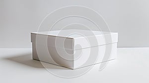 Clean Design: Simple White Box with Sharp Edges and Soft Shadows