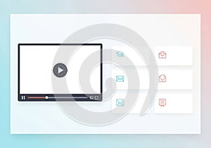 Modern video player interface with play button and controls