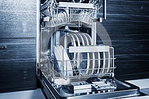 Clean dishes and Cutlery in the dishwasher