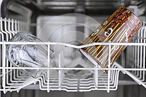 Clean dishes in the dishwasher