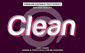 Clean editable text effect