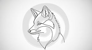 Minimalist Fox Line Art
