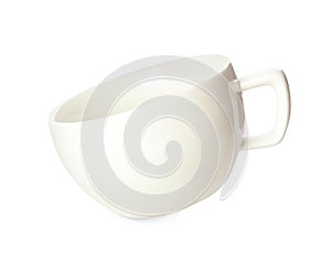 Clean empty ceramic cup isolated
