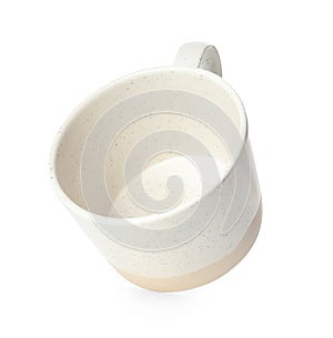 Clean empty ceramic cup isolated