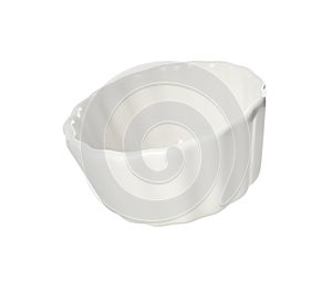 Clean empty ceramic ramekin isolated