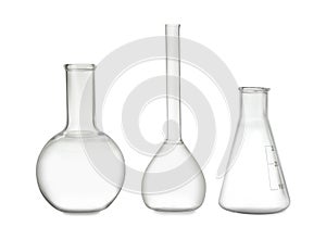 Clean empty laboratory glassware isolated