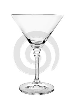 Clean empty martini glass isolated
