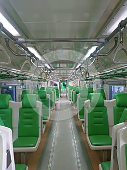 Empty Train Corridor