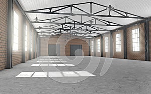 Clean empty warehouse interior