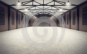 Clean empty warehouse interior