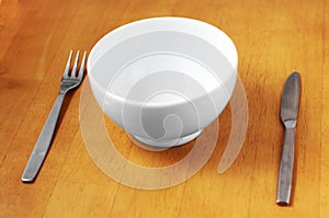 Clean, Empty White Bowl.