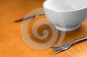 Clean, Empty White Bowl.