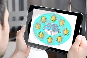 Clean energy concept on a tablet