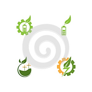 Clean Energy  Eco green leaf vector illustration