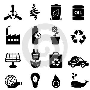 Clean energy and environment icons