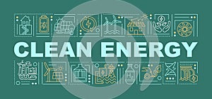 Clean energy word concepts banner