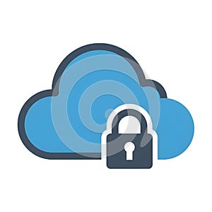 Cloud Security Icon with Padlock