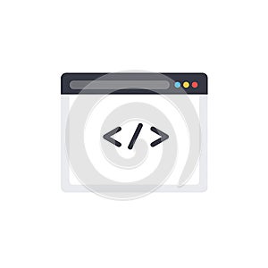 Coding Window Icon: Web Development Concept