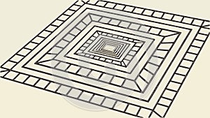 Clean Geometric Square Tile Repeating Pattern Vector for Minimalist Backgrounds, vector design Generative AI