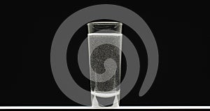 clean glass shots alcohol water tequila wodka Bubbles on Black Background