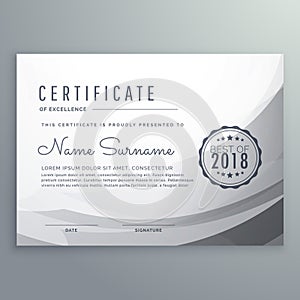 Clean gray diploma certificate design template