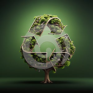 Clean green environment conceptual recycling symbol