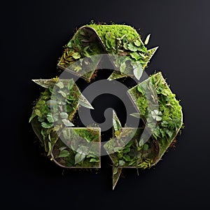 Clean green environment conceptual recycling symbol